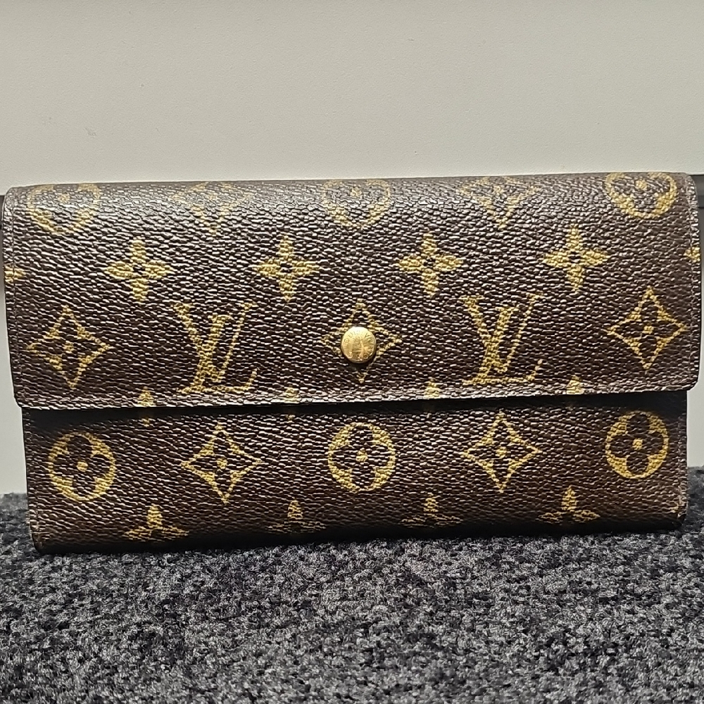 Louis Vuitton Monogram Canvas Wallet in Brown and Gold